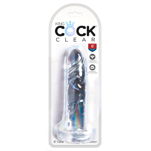 Naturdildo mit Saugfuß & Eichel - 15,5 cm Einführlänge - Transparent