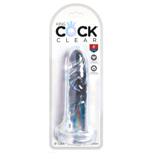 Naturdildo mit Saugfuß & Eichel - 15,5 cm Einführlänge - Transparent