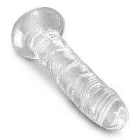 Naturdildo mit Saugfuß & Eichel - 15,5 cm Einführlänge - Transparent