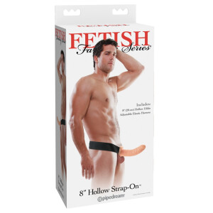Hohler Naturdildo als Strap-On - Hautfarben - 20,5 cm lang