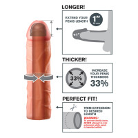 Penishülle - 2,5 cm Verlängerung & 33% Verdickung - Hautfarben