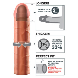 Penishülle - 5,1 cm Verlängerung & 33% Verdickung - Hautfarben