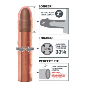 Penishülle - 7,6 cm Verlängerung & 33% Verdickung - Hautfarben