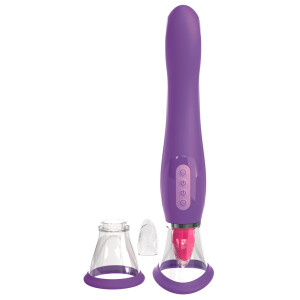 Vibrator & Klitorisreizer & Saugschale in Einem - Lila