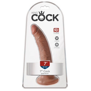 Naturdildo mit Saugfuß & Eichel - 17,8 cm lang - Hautfarben