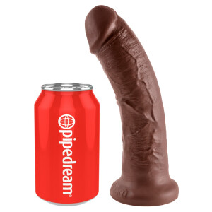 Naturdildo mit Saugfuß & Eichel - 20,3 cm Einführlänge - Braun