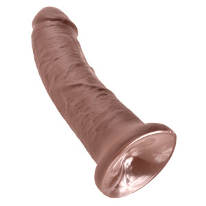 Naturdildo mit Saugfuß & Eichel - 20,3 cm Einführlänge - Braun