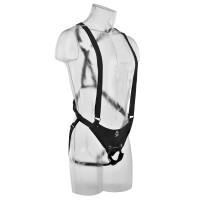Harness mit Hosenträgern & hohlem 25 cm Penisdildo