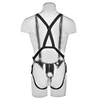 Harness mit Hosenträgern & hohlem 25 cm Penisdildo