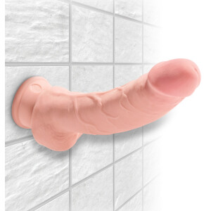 Hautfarbener Naturdildo mit Saugfuß & Hoden - 18,4 cm Einführlänge