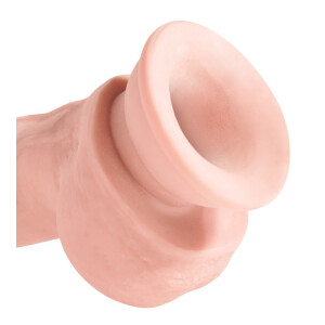 Hautfarbener Naturdildo mit Saugfuß & Hoden - 18,4 cm Einführlänge