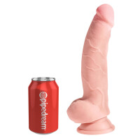 Hautfarbener Naturdildo mit Saugfuß & Hoden - 18,4 cm Einführlänge