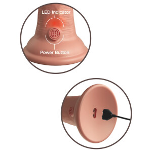 Penis-Vibrator mit Saugfuß - 17,8 cm lang - Haut hell