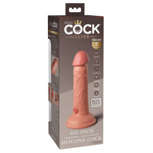 Penis-Vibrator mit Saugfuß - 17,8 cm lang - Haut hell
