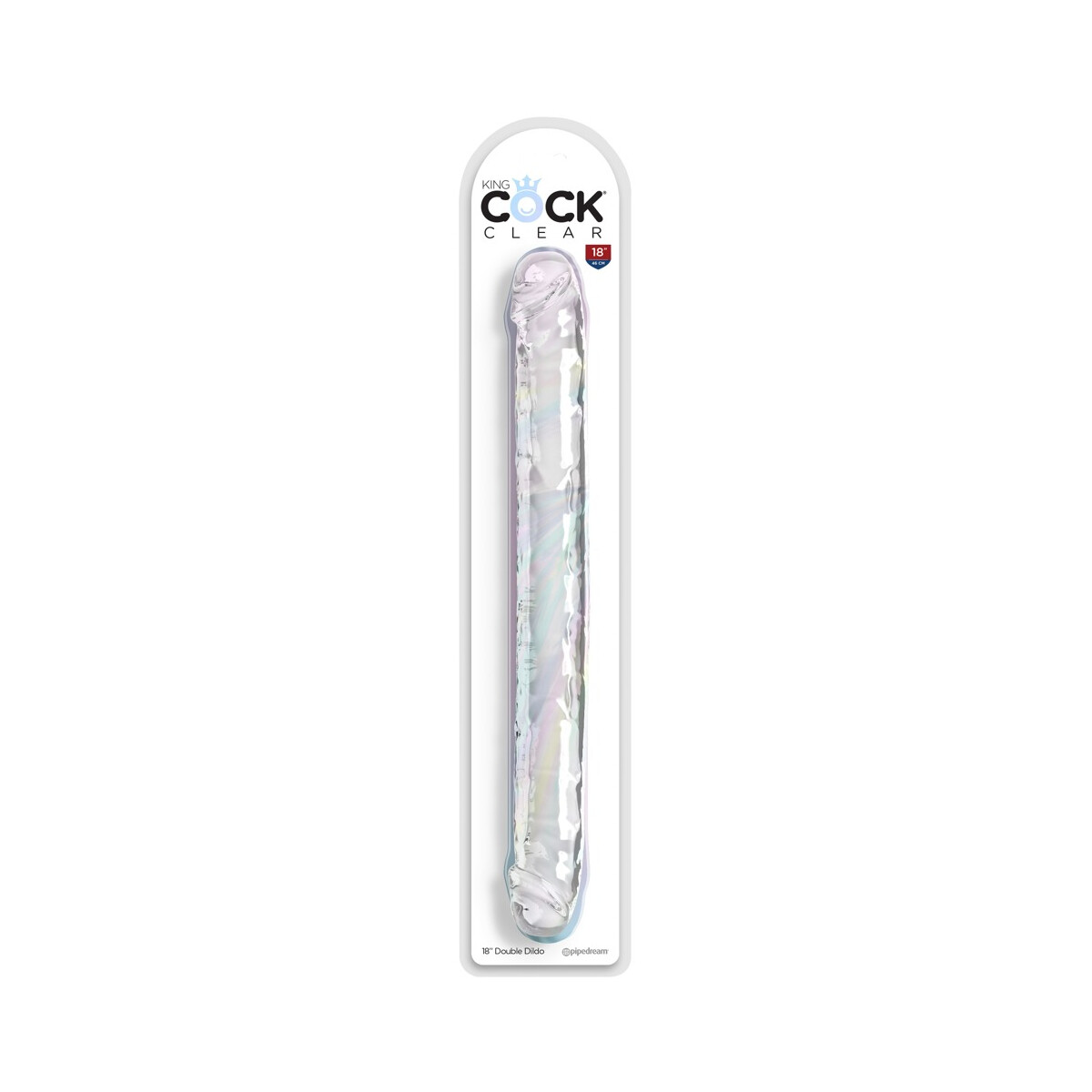 Transparenter 18“ Double Dildo von King Cock