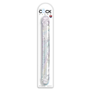 Transparenter 18“ Double Dildo von King Cock