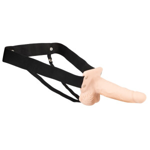 Hohler Naturdildo zum Umschnallen mit 7 Vibrationsmodi