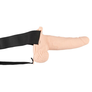 Hohler Naturdildo zum Umschnallen mit 7 Vibrationsmodi