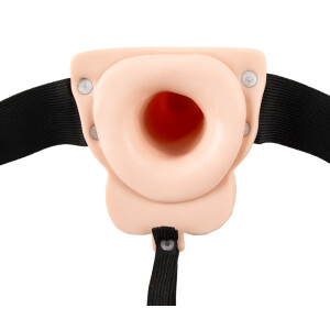 Hohler Naturdildo zum Umschnallen mit 7 Vibrationsmodi