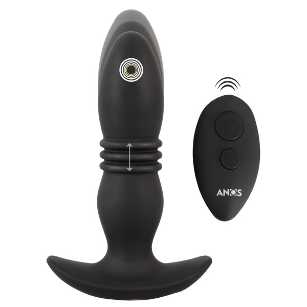 Vibro-Analplug mit Stoßfunktion->Mit Fernbedienung - Reichweite 5 m