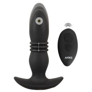 Vibro-Analplug mit Stoßfunktion->Mit Fernbedienung - Reichweite 5 m