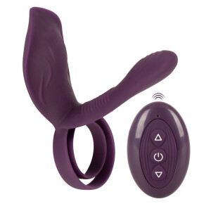 Penis-/Hodenring mit Vibrator und Klitreizer