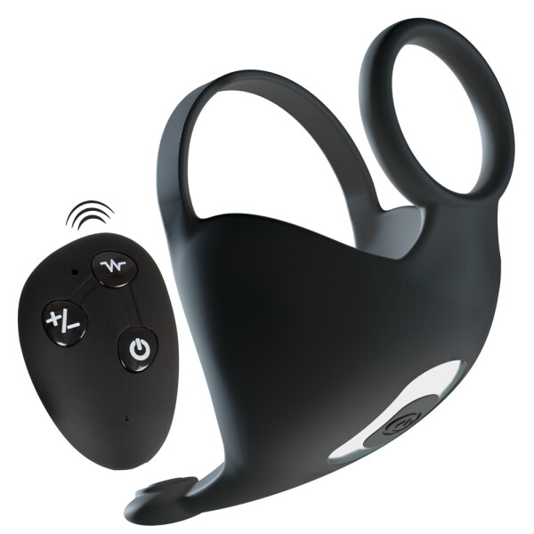 Hodenvibrator mit Penis- und Hodenring -> Fernbedienung -Reichweite 10 m