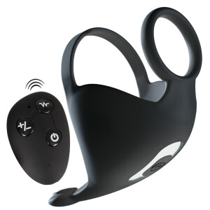 Hodenvibrator mit Penis- und Hodenring -> Fernbedienung -Reichweite 10 m