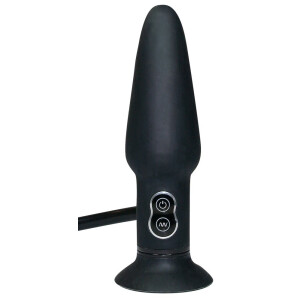 Anal-Vibroplug »true Black« - Pumpbar mit Saugfuß