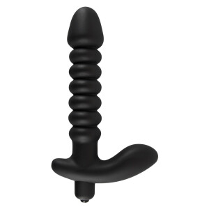 Vibrator mit Stimulator für Klitoris und Perineum - Schwarz