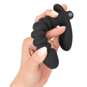 Vibrator mit Stimulator für Klitoris und Perineum - Schwarz