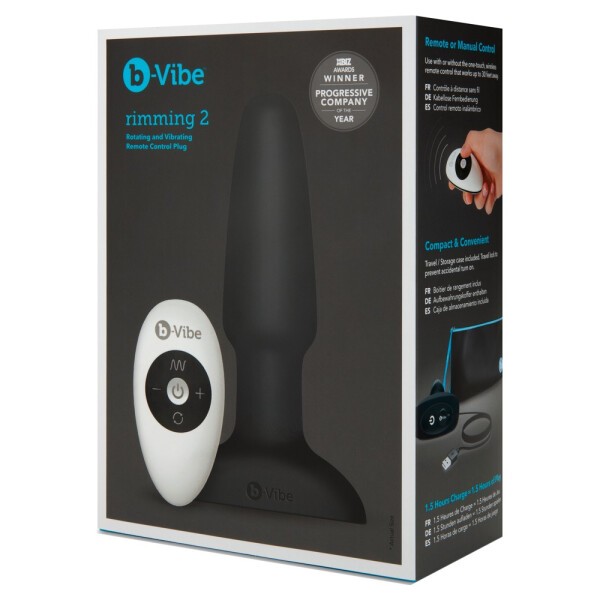 Analplug »b-Vibe - rimming« mit Rotation und Fernbedienung - Schwarz