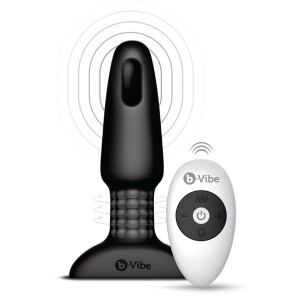Analplug »b-Vibe - rimming« mit Rotation und Fernbedienung - Schwarz