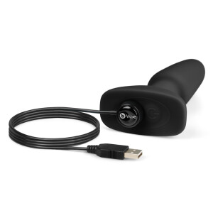 Analplug »b-Vibe - rimming« mit Rotation und Fernbedienung - Schwarz