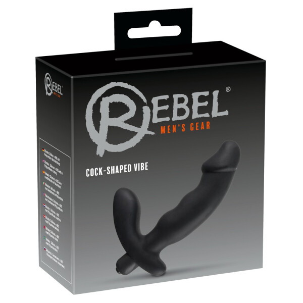 Prostata-Vibrator »Rebel« mit gewelltem Schaft und praller Eichel - Schwarz