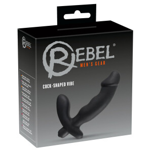 Prostata-Vibrator »Rebel« mit gewelltem Schaft und praller Eichel - Schwarz