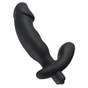 Prostata-Vibrator »Rebel« mit gewelltem Schaft und praller Eichel - Schwarz