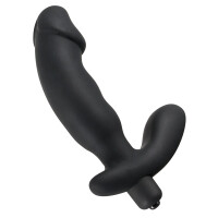 Prostata-Vibrator »Rebel« mit gewelltem Schaft und praller Eichel - Schwarz