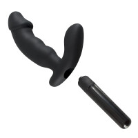 Prostata-Vibrator »Rebel« mit gewelltem Schaft und praller Eichel - Schwarz