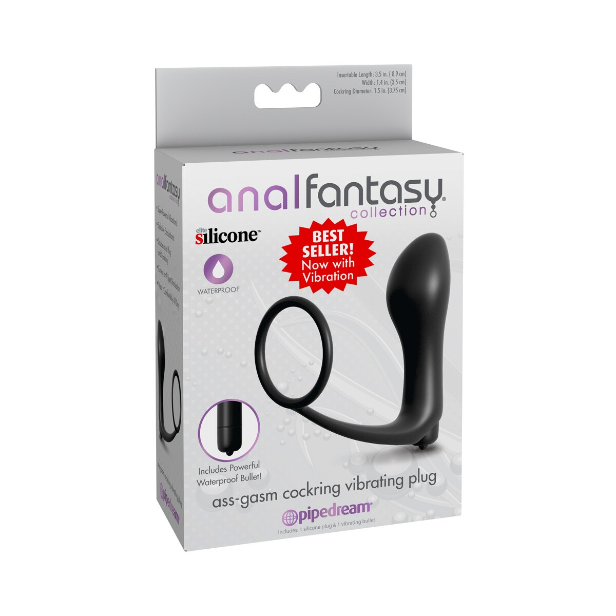 Penisring mit Vibro-Analplug und P-Punkt box