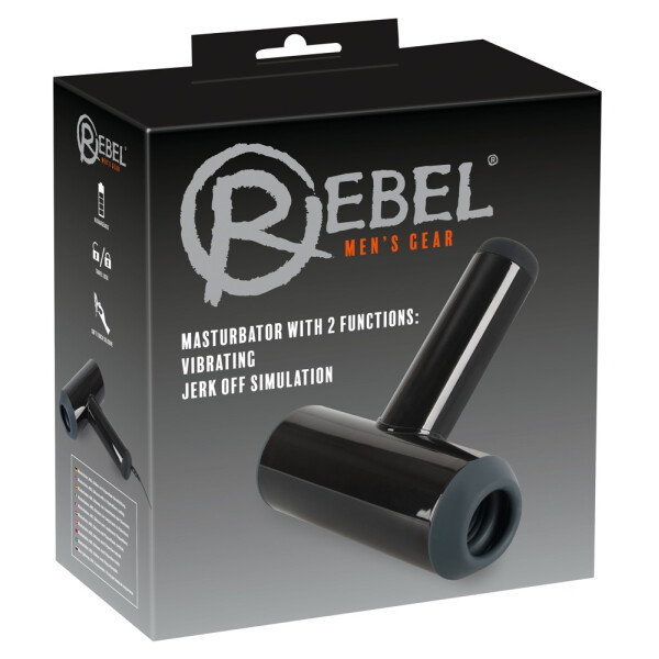 Vibro-Masturbator »Rebel« mit Doppel-Stimulation - Wasserdicht - Schwarz