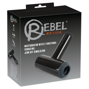 Vibro-Masturbator »Rebel« mit Doppel-Stimulation - Wasserdicht - Schwarz