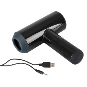Vibro-Masturbator »Rebel« mit Doppel-Stimulation - Wasserdicht - Schwarz