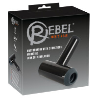 Vibro-Masturbator »Rebel« mit Doppel-Stimulation - Wasserdicht - Schwarz