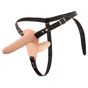 Harness mit Vibro-Doppel-Strap-On - Doppel-Umschnallvibrator