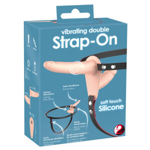 Harness mit Vibro-Doppel-Strap-On - Doppel-Umschnallvibrator