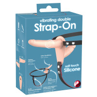 Harness mit Vibro-Doppel-Strap-On - Doppel-Umschnallvibrator