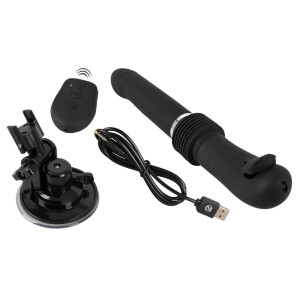 Stoßvibrator mit Fernbedienung & Saugfuß - Schwarz