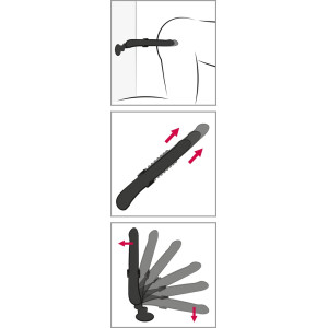 Stoßvibrator mit Fernbedienung & Saugfuß - Schwarz