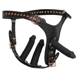 Strap-on-String von Bad Kitty + 3 Naturdildos Größe-S/M